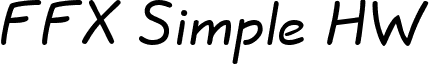 FFX Simple HW font - FFXSIMHW.ttf