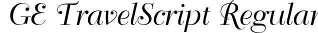 GE TravelScript Regular font - GETravelScript.ttf