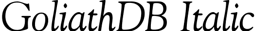 GoliathDB Italic font - GoliathDBItalic.ttf