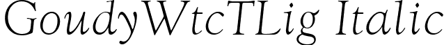 GoudyWtcTLig Italic font - GoudyWtcTLigItalic.ttf