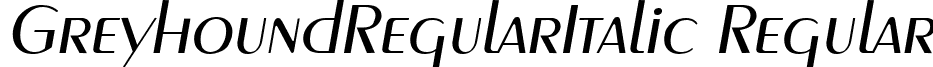 GreyhoundRegularItalic Regular font - GreyhoundRegularItalic.ttf