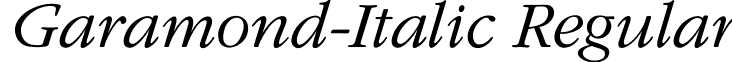 Garamond-Italic Regular font - CALUMET.ttf