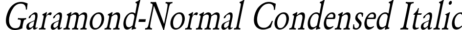 Garamond-Normal Condensed Italic font - Garamond-NormalCondensedItalic.ttf