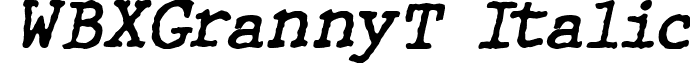 WBXGrannyT Italic font - WBXGTI__.TTF