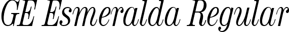 GE Esmeralda Regular font - GEEsmeralda.ttf