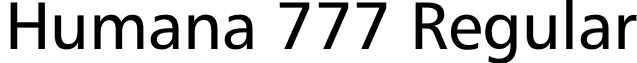 Humana 777 Regular font - Humana777.ttf