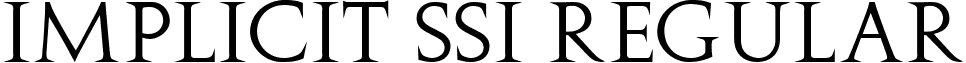 Implicit SSi Regular font - ImplicitSSi.ttf