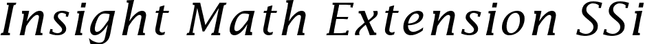 Insight Math Extension SSi font - InsightMathExtensionSSiAlternateExtension.ttf