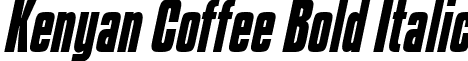 Kenyan Coffee Bold Italic font - KenyanCoffeeBoldItalic.ttf