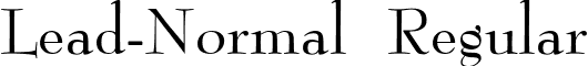 Lead-Normal Regular font - lead.ttf