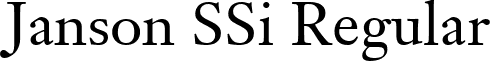 Janson SSi Regular font - JansonSSi.ttf