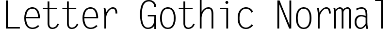 Letter Gothic Normal font - Letter Gothic Normal.ttf