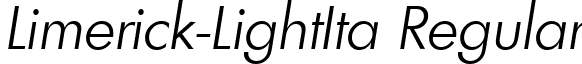 Limerick-LightIta Regular font - Limerick-LightIta.ttf