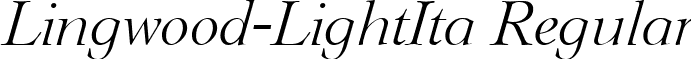 Lingwood-LightIta Regular font - Lingwood-LightIta.ttf