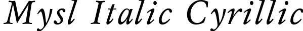 Mysl Italic Cyrillic font - MSL2.ttf