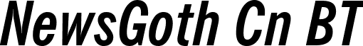 NewsGoth Cn BT font - NewsGothicBoldCondensedItalicBT.ttf