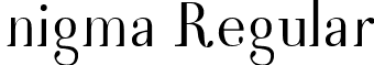 nigma Regular font - nigma.ttf