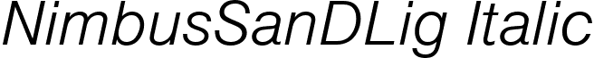 NimbusSanDLig Italic font - NimbusSanDLigItalic.ttf