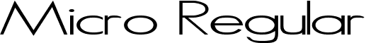Micro Regular font - MicroRegular.ttf