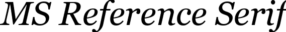 MS Reference Serif font - MSReferenceSerifItalic.ttf