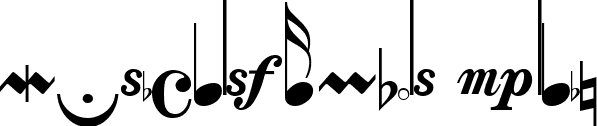 MusicalSymbols Plain font - MUSICA_1.ttf
