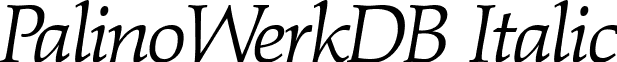 PalinoWerkDB Italic font - PalinoWerkDBItalic.ttf