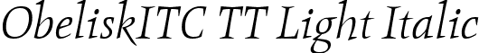ObeliskITC TT Light Italic font - OBELILI.ttf