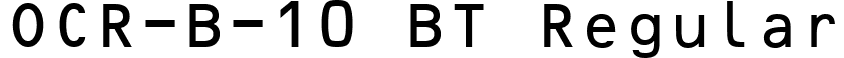 OCR-B-10 BT Regular font - OCR-B10PitchBT.ttf