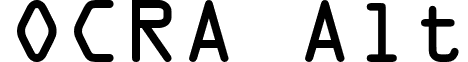 OCRA Alt font - OCRA-Alternate.otf