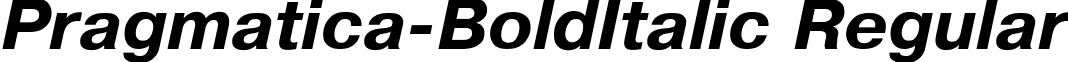 Pragmatica-BoldItalic Regular font - PRAGMAT4.ttf
