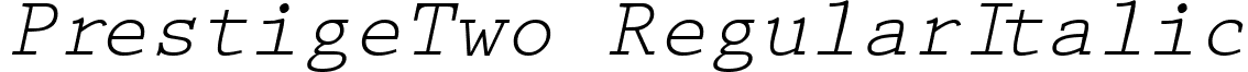 PrestigeTwo RegularItalic font - PrestigeTwo-RegularItalic.ttf