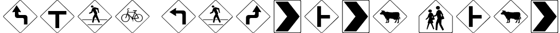 Road Warning Sign font - RoadWarningSignMedium.ttf
