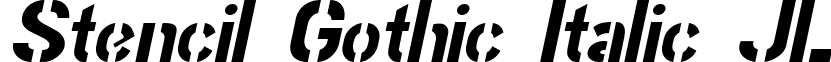 Stencil Gothic Italic JL font - StencilGothicItalicJL.ttf