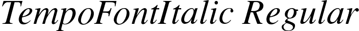 TempoFontItalic Regular font - TempoFontItalic.ttf