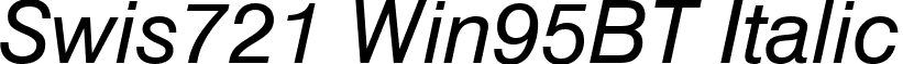 Swis721 Win95BT Italic font - Sw721i95.ttf