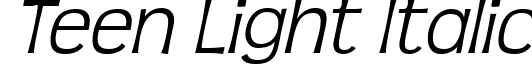 Teen Light Italic font - TeenLightItalic.ttf