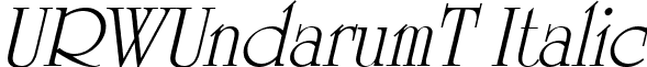 URWUndarumT Italic font - URWUndarumTItalic.ttf