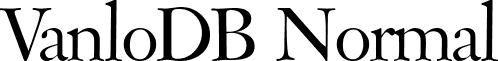 VanloDB Normal font - VanloDBNormal.ttf