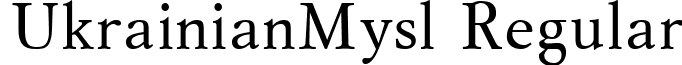 UkrainianMysl Regular font - NMYSL.ttf
