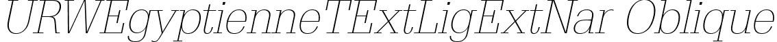 URWEgyptienneTExtLigExtNar Oblique font - URWEgyptienneTExtLigExtNarOblique.ttf