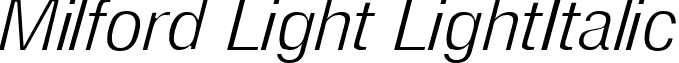 Milford Light LightItalic font - MILFLT_I.TTF