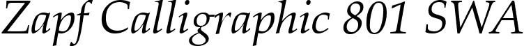Zapf Calligraphic 801 SWA font - ZapfCalligraphic801ItalicSWA.ttf
