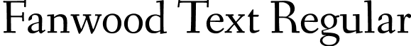 Fanwood Text Regular font - FanwoodText-Regular.ttf
