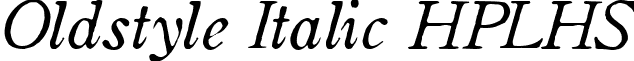 Oldstyle Italic HPLHS font - OldStyle Italic HPLHS.ttf