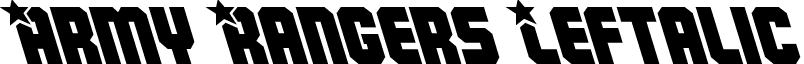 Army Rangers Leftalic font - Army Rangers Leftalic Italic.ttf