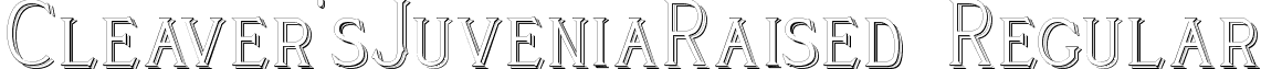 Cleaver'sJuveniaRaised Regular font - Cleaver's_Juvenia_Raised Regular.ttf