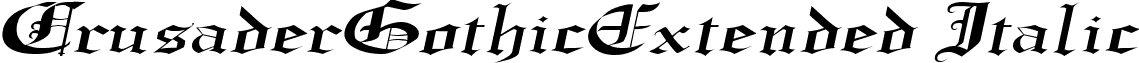 CrusaderGothicExtended Italic font - CrusaderGothicExtended Italic.ttf