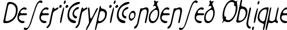 DesertCryptCondensed Oblique font - DesertCryptCondensed Oblique.ttf