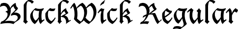 BlackWick Regular font - BlackWick Regular.ttf