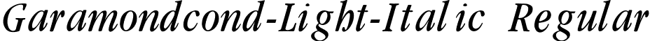 Garamondcond-Light-Italic Regular font - Garamondcond-Light-Italic Regular.ttf